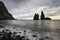 Sunrise landscape at rock structures in the sea at BaÃ­a de Alagoa on the fairy tale island of Ilha das Flores, Azores