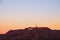 Sunrise landscape view of hills and Hollywood sign in Los Angeles