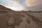 Sunrise landscape at the zone of el-khiyam, also named the tents, typical limestone formations in the Egyptian white desert