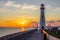 Sunrise Lighthouse In St Ignace Michigan