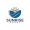 Sunrise line logo with rounded wave emblem logo design