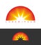 Sunrise logo. Dawn emblem. Business template logo for company.