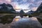 Sunrise during low tide at Milford Sound