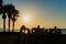 Sunrise at Malagueta beach in Spain