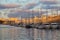 Sunrise on Marseille harbor, France