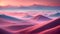 sunrise with minimalistic 3D abstract landscape with hills and soothing pastel colors, beautiful background for smartphone