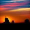 Sunrise at Monument Valley at Mittens and Merrick Butte