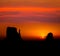 Sunrise at Monument Valley West and East Mittens Butte