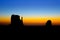 Sunrise at Monument Valley West and East Mittens Butte