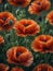 Sunrise morning dew realistic photography of a poppy flowers ai generated