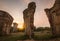 Sunrise in the morning at Phu Lan Kha National Park,Mo Hin Khao,Chaiyaphum,Stonehenge of Thailand