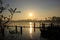 Sunrise and morning sky at Mae Klong River