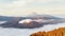 Sunrise at Mount Batok, Bromo Crater, and Mount Semeru in the distance