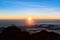 Sunrise at Mount Rinjani summit on morning. Lombok island, Indonesia