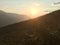 Sunrise with mountain in bolivia