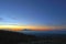 Sunrise Mountain Landscape of Mount Lawu Volcano from Mount Merbabu Basecamp.