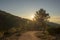 Sunrise in the mountains of the palms desert