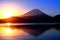 Sunrise and Mt. Fuji from Lake Motosu,Japan