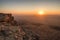 Sunrise in the Negev desert. Makhtesh Ramon Crater in Israel