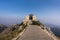 Sunrise at Njegusi mausoleum in the mountains of Lovcen National park, close-up, Montenegro