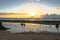 Sunrise on the ocean in Lihue, Hawaii