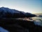 Sunrise over a Alaskan shipyard