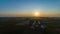 Sunrise Over an Amish Farm with Blues and Reds on a Clear Summer Morning