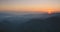 Sunrise over black forest mist