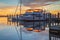 Sunrise over Boats in Manteo North Carolina Waterfront Marina