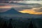 Sunrise over Borobudur stupa