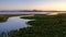 Sunrise over Bosham harbour and village, West Sussex, UK