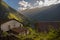 Sunrise over Chomrong village Annapurna area ,Nepal.