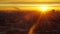 Sunrise over the city Aerial view of Moscow silhouettes of buildings Rising sun