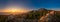 Sunrise over the city of Liberec, Czech republic. Jested. View from the Virive stones Jested Mountain. Jizerske mountains and