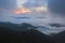 Sunrise over the clouds, mount Cucco, Umbria, Apennines, Italy