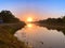 Sunrise over a drainage canal in Weston Florida