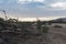 Sunrise over the dry swakop river in Namibia