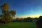 Sunrise over farmland. Morning view of the perfect sky.