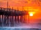 Sunrise over fishing pier at North Carolina Outer Banks