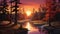 Sunrise Over Forest Stream: A Captivating Painting By Mike Mayhew