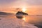 Sunrise over Freezing Baikal winter season natural landscape