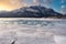 Sunrise Over A Frozen Abraham Lake