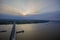 Sunrise over hangzhou bay bridge