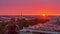 Sunrise over historic center from the colonnade of St. Isaac\'s Cathedral timelapse.