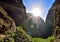 Sunrise over Los Gigantes mountain in Tenerife