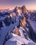Sunrise over majestic snow-capped mountains