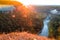 Sunrise over the majestic waterfalls of Letchworth State Park, NY