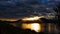 Sunrise over the Marlborough Sounds viewed from Maud Island, New Zealand