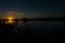Sunrise over the marshy lake
