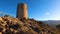 Sunrise over Mediterranean sea. Historic Torre Vigia De Cerro Gordo